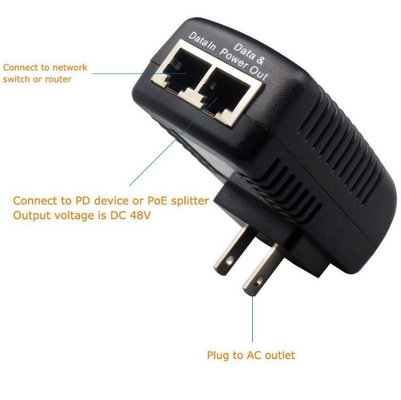 48V 0,5A Стенный разъем POE инжектор Ethernet адаптер для IP-телефона / CCTV IP-камеры питание США ЕС Великобритания AU