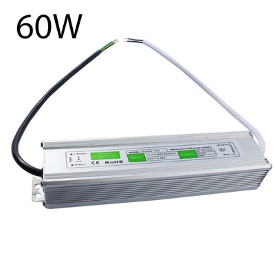 Единый выход 60W 5A IP67 водонепроницаемое светодиодное питание 12V AC/DC с эффективностью 86%