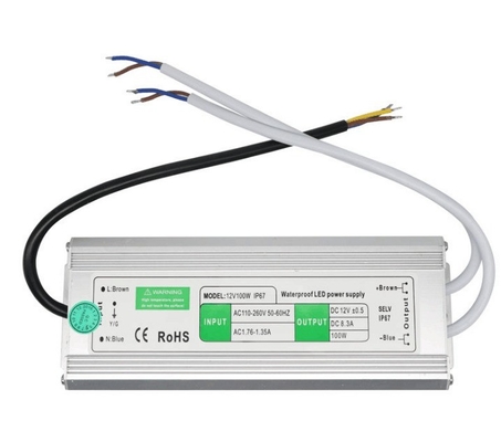 Одновыходное серебро водонепроницаемое IP67 источник питания 10W 12V 24V 5V 90-270V AC DC C-Power