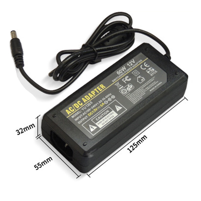60 Вт питание для электронных продуктов 12 ВДС Выходное напряжение EU Plug 100-240 Вт переменный вход