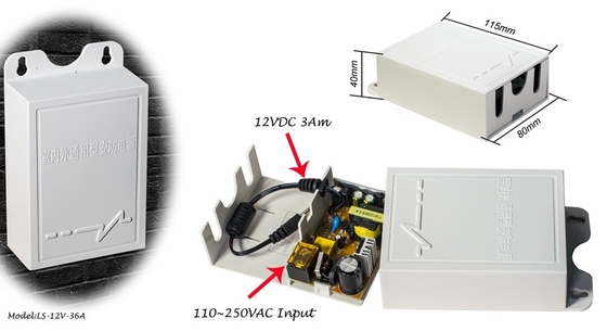 AC100-240V Входное напряжение Водостойкий адаптер питания для CCTV C-Power Type Single