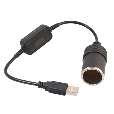 5V до 12V USB Автомобильный сигаретный зажигалка розетка женский преобразователь адаптер черный ПВХ дизайн
