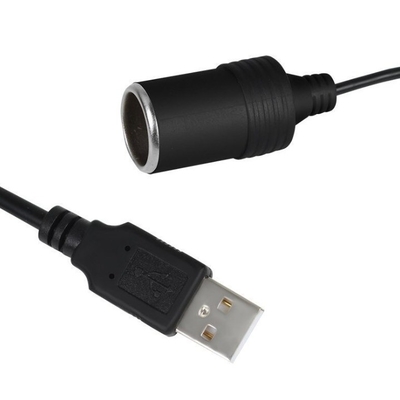 5V до 12V USB Автомобильный сигаретный зажигалка розетка женский преобразователь адаптер черный ПВХ дизайн