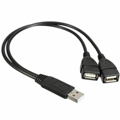 Низкое напряжение USB 2.0 Мужчина на 2 Двойной женский Jack Y Splitter Hub Шнур-кабель-Ada Power