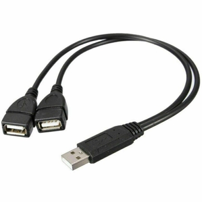 Низкое напряжение USB 2.0 Мужчина на 2 Двойной женский Jack Y Splitter Hub Шнур-кабель-Ada Power