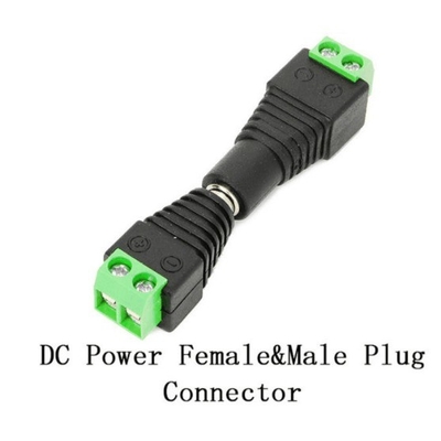 Черно-зеленый постоянный ток терминал питания винт женский 2.1x5.5 мм Jack Connector Adapter для CCTV камеры провода