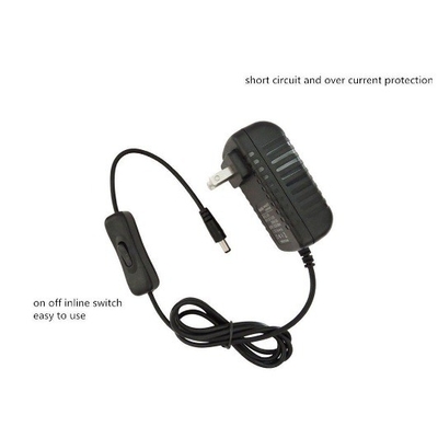 12VDC 12W 24W 1A 2A светодиодный адаптер питания с переключателем включения/выключения, сертифицированный CE AU/US/UK/EU