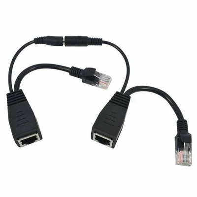 DC Plug Male End POE Splitter Cable Injector 16cm Длина для CCTV IP Камера в черном
