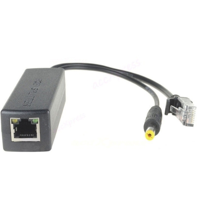 48V до 12V 5V 2.4A Активный разделитель PoE для IP-камеры CCTV IEEE802.3 Соответствует черному