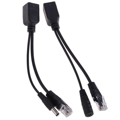 Черный пассивный питание через Ethernet Rj45 Poe Adapter Injector Splitter для -40°C 60°C
