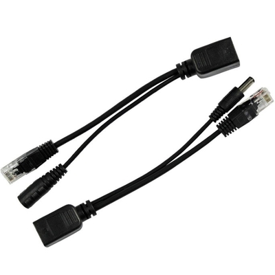Черный пассивный питание через Ethernet Rj45 Poe Adapter Injector Splitter для -40°C 60°C