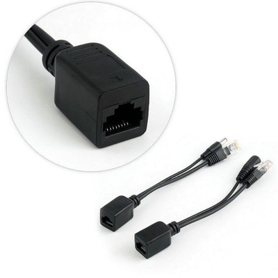 Черный пассивный питание через Ethernet Rj45 Poe Adapter Injector Splitter для -40°C 60°C