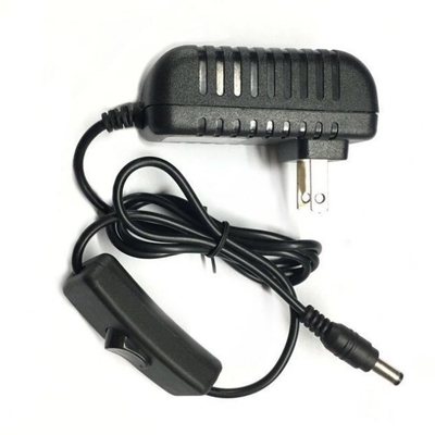 Чёрный адаптер питания AC100-240V 12V 2A 24W адаптер с переключателем включения/выключения и соединителем постоянного тока