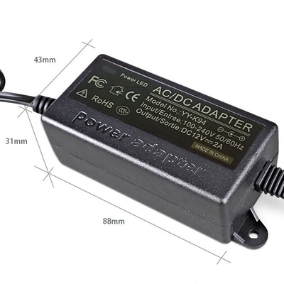 Черный C-Power AC100-240V DC 12V 2A Стенный плагинный адаптер питания 12В для ЕС AU Великобритания США