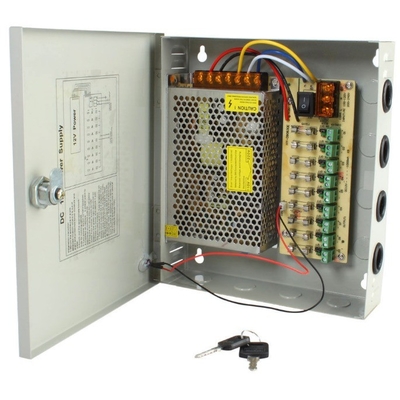 Станция распределения питания CCTV 12V DC 9 каналов Высокий выход 10 ампер для камеры CCTV